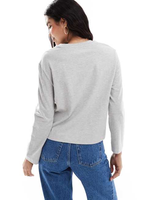 Selected oversized top in gray, 4 of 4