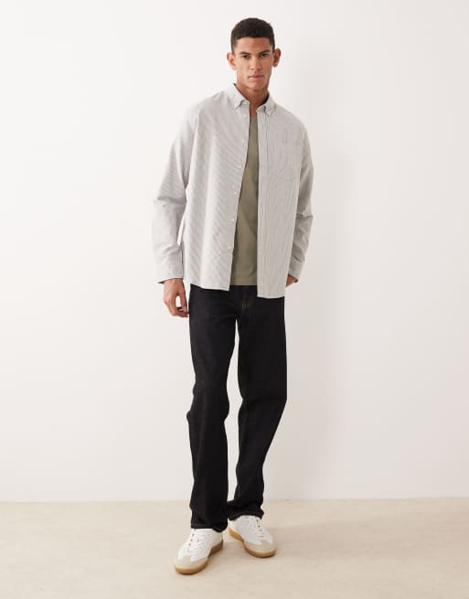 Selected - Oxford-skjorte med mørkegrønne striber, 2 af 5