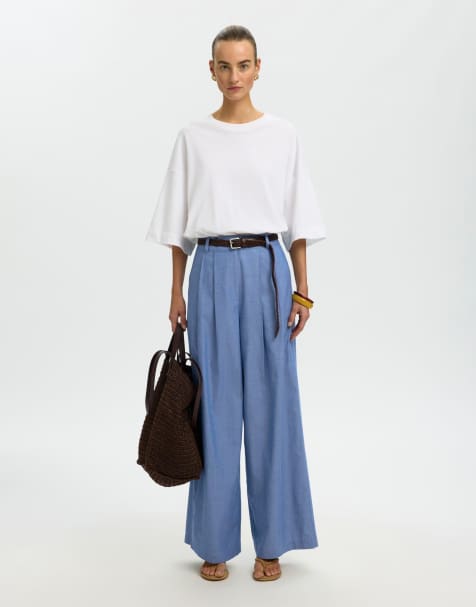 Selected - Pantalon ample - Bleu foncé - view 1