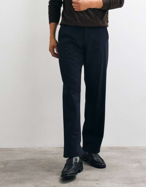 Selected pantalon coupe relax d'ensemble bleu marine - view 1