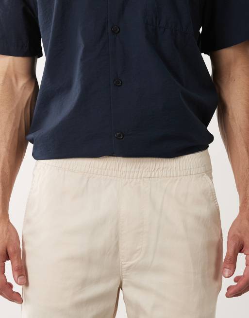Selected - Pantaloncini color panna con elastico in vita , 5 di 5