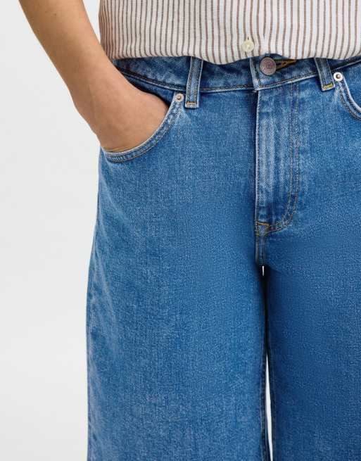Selected - Pantaloncini di jeans blu medio, 4 di 5