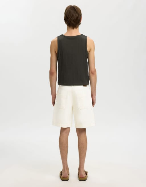 Selected - Pantaloncini in denim écru, 2 di 6