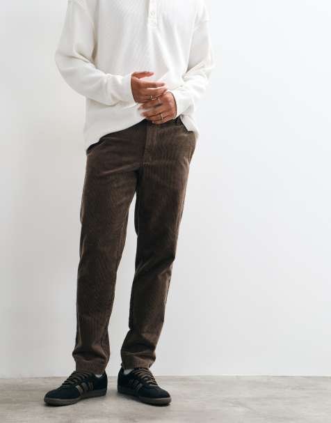 Selected pantalones tapered de pana en marrón oscuro - view 1