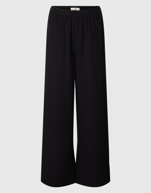 Selected - Pantaloni a fondo ampio neri, 5 di 5