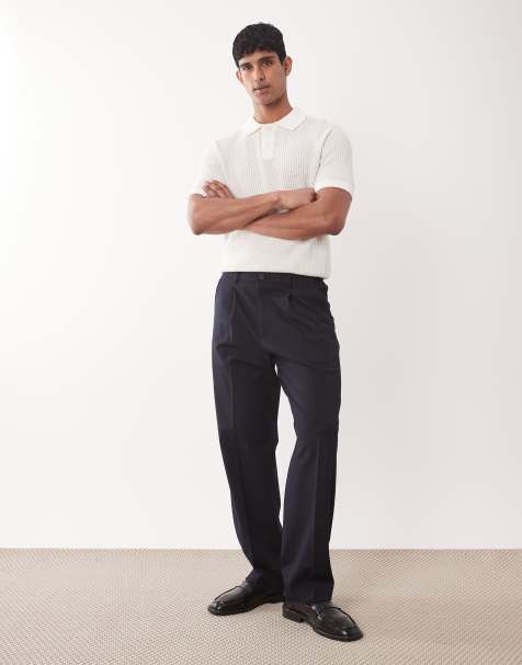 Selected - Pantaloni ampi blu navy - view 1