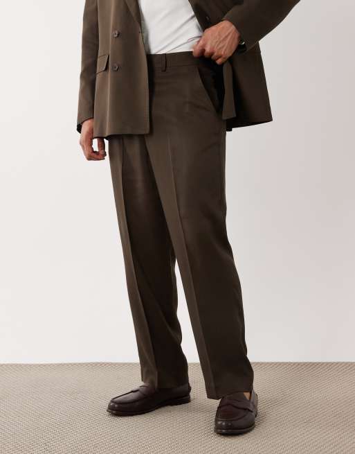 Selected - Pantaloni da abito regular marroni in coordinato, 2 di 5