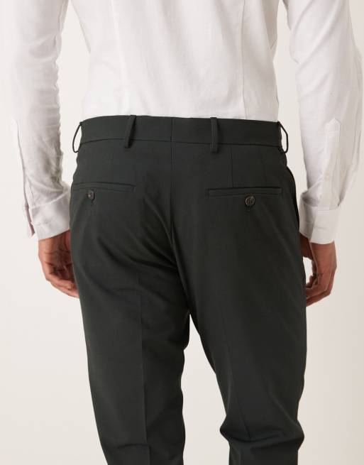 Selected - Pantaloni da abito slim verde scuro , 5 di 5