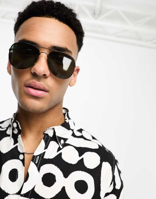 Selected – Pilotensonnenbrille in Schwarz 