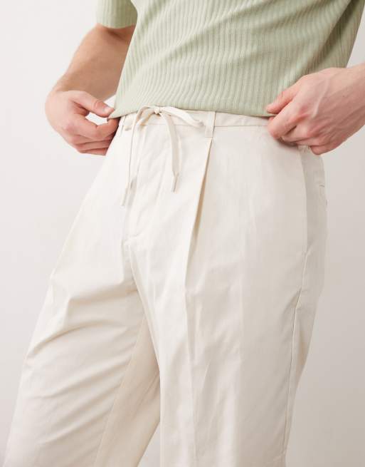 Selected pleated trousers in cream , 2 of 5