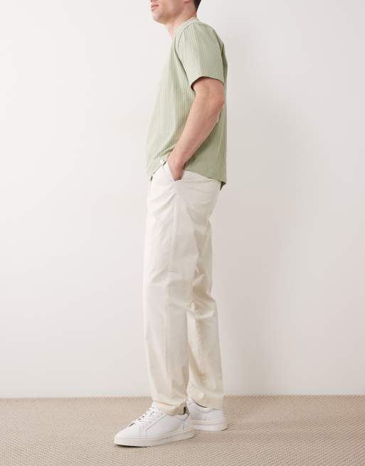 Selected pleated trousers in cream , 3 of 5
