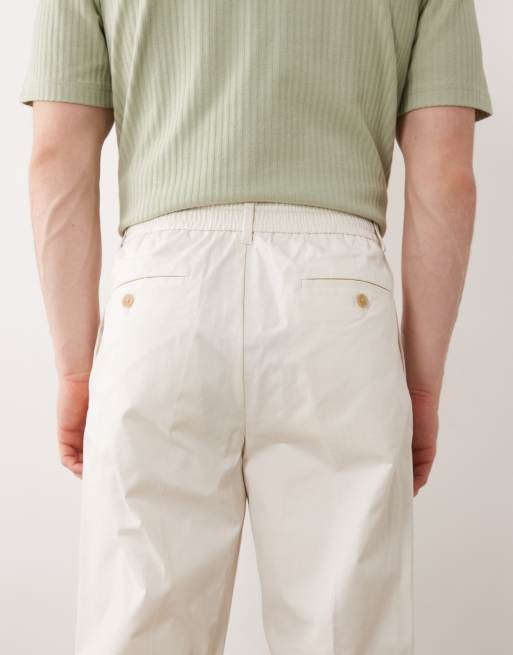 Selected pleated trousers in cream , 4 of 5