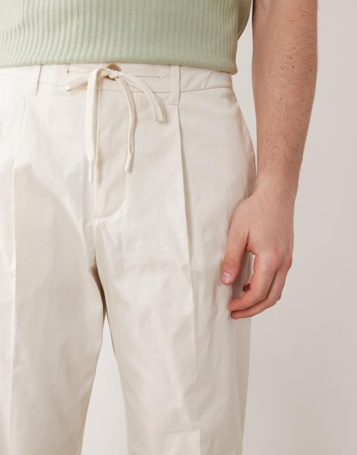 Selected pleated trousers in cream , 5 of 5