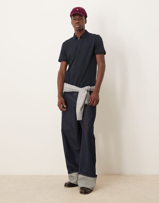 Selected - Polo à col zippé - Bleu marine  , 3 de 4