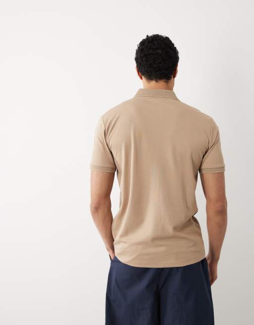 Selected - Polo beige con zip corta , 3 di 5
