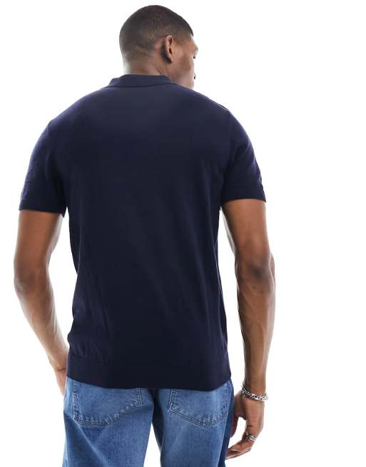 Selected - Polo blu navy in maglia , 3 di 4