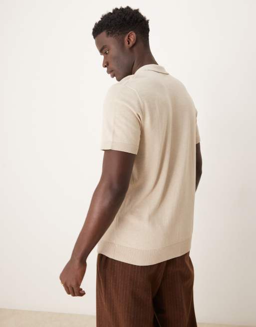 Selected - Polo color crema in maglia , 2 di 4