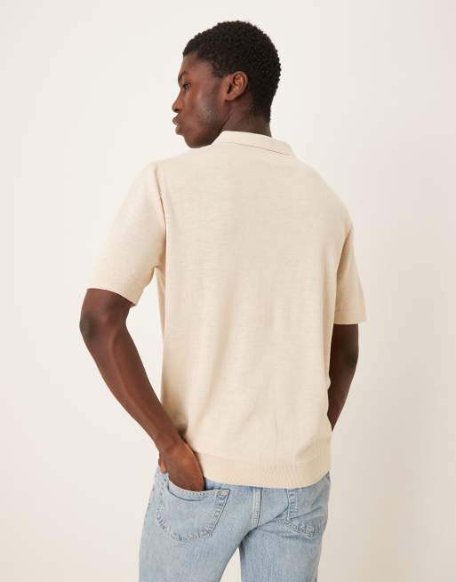 Selected - Polo color crema in maglia , 3 di 5