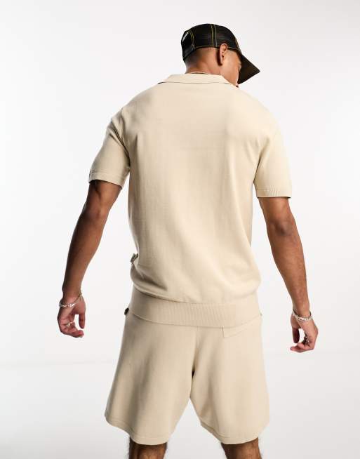 Selected - Polo d'ensemble en maille - Beige , 4 de 4