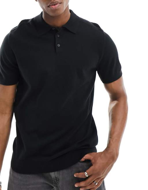 Selected - Polo en maille - Noir  , 2 de 4