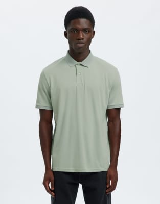 Selected - Polo -Gris aqua-Vert