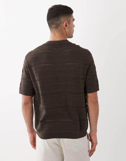 Selected - Polo marrón de croché, 5 de 5