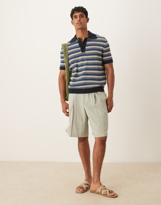 Selected - Polo multicolore con motivo all'uncinetto , 4 di 4
