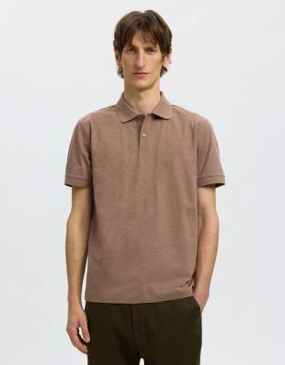 Selected - Polo - Pépites de chocolat-Marron