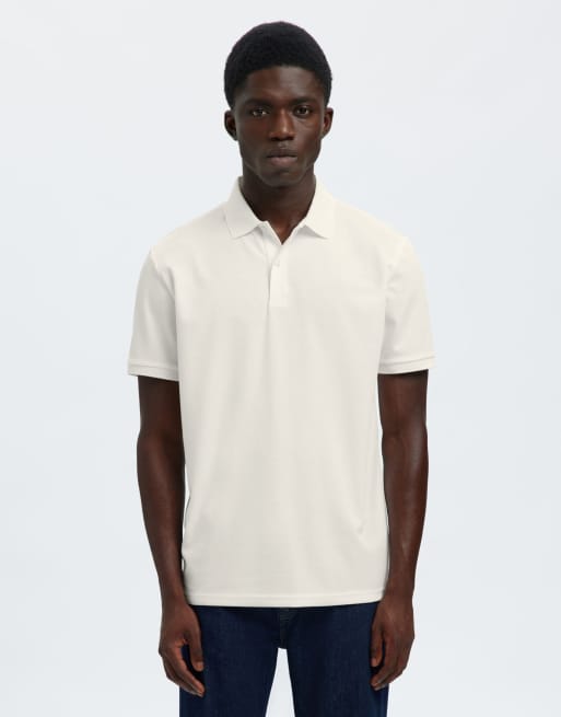 Selected Polo shirt in cloud dancer