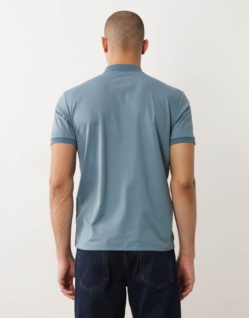 Selected – Polohemd in Blau mit kurzem Reißverschluss, 5 von 5