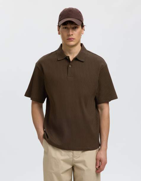 Selected - Poloshirt in donkerbruin - view 1