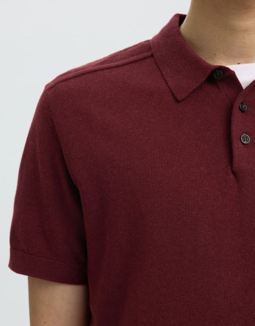 Selected - Poloshirt in donkerrood, 4 van 6