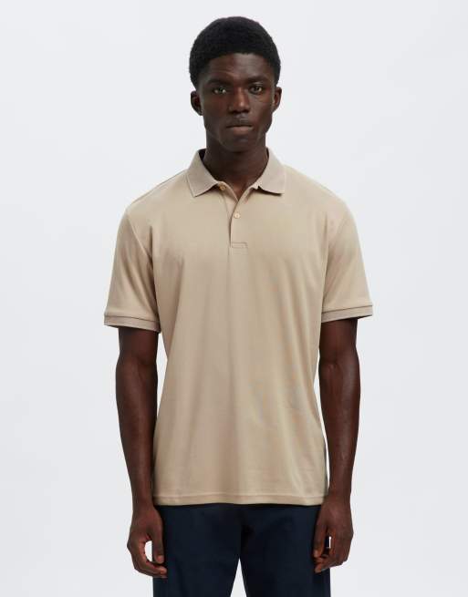 Selected - Poloshirt in lichtbeige
