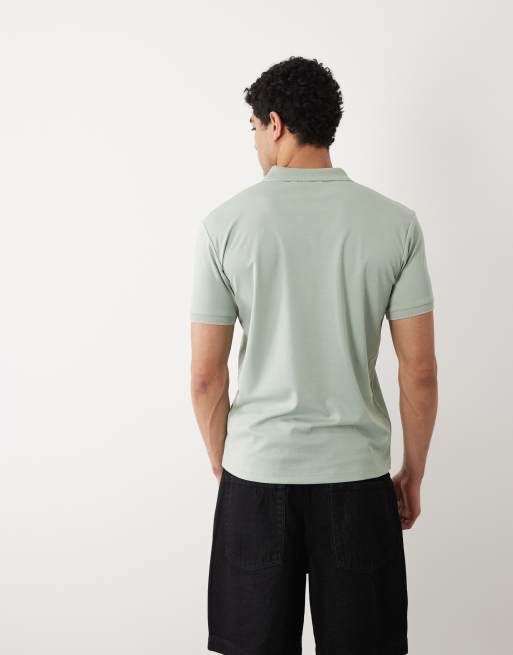 Selected - Poloshirt met korte rits in lichtgroen, 4 van 5