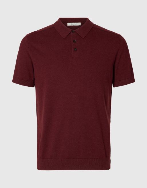 Selected – Portvinsröd pikétröja, 6 av 6