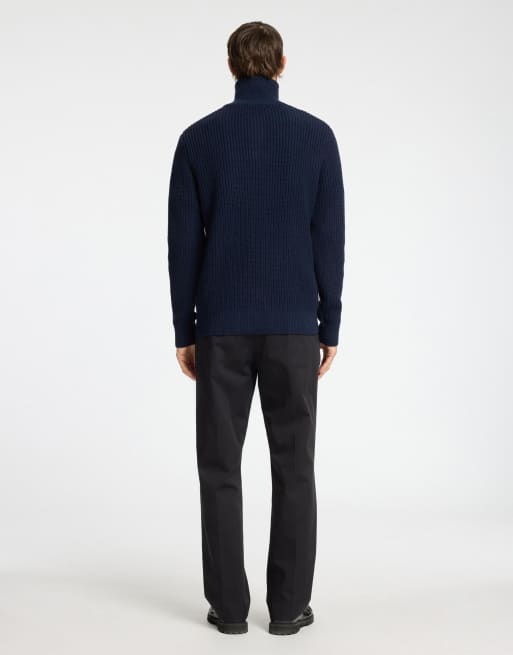 Selected - Pull à col zippé - Bleu capitaine, 2 de 5