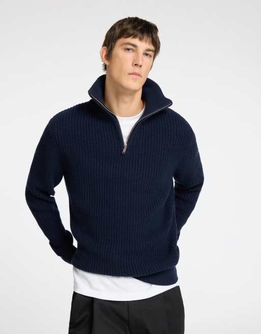 Selected - Pull à col zippé - Bleu capitaine, 4 de 5