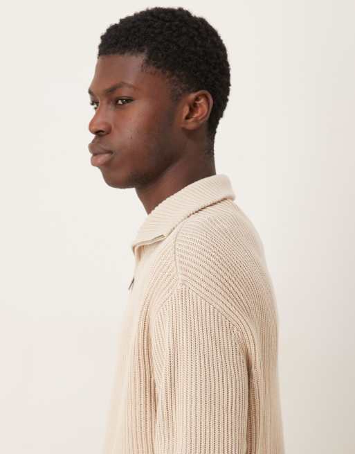 Selected - Pull à col zippé - Crème, 4 de 5
