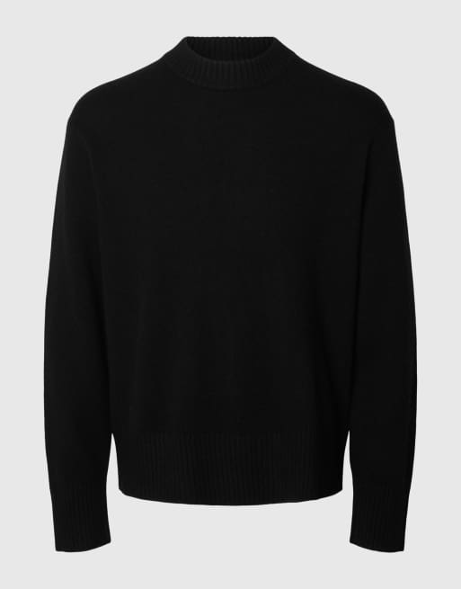 Selected - Pull à enfiler en maille - Noir, 5 de 5