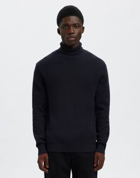 Selected - Pull col roulé - Bleu capitaine - view 1