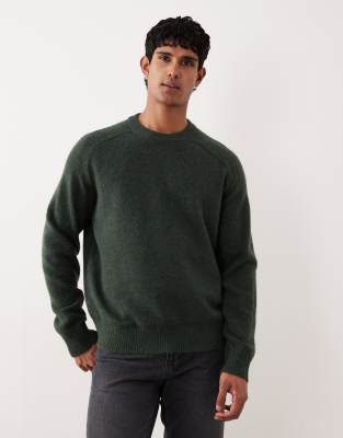 Selected - Pull coupe carrée en alpaga mélangé - Vert