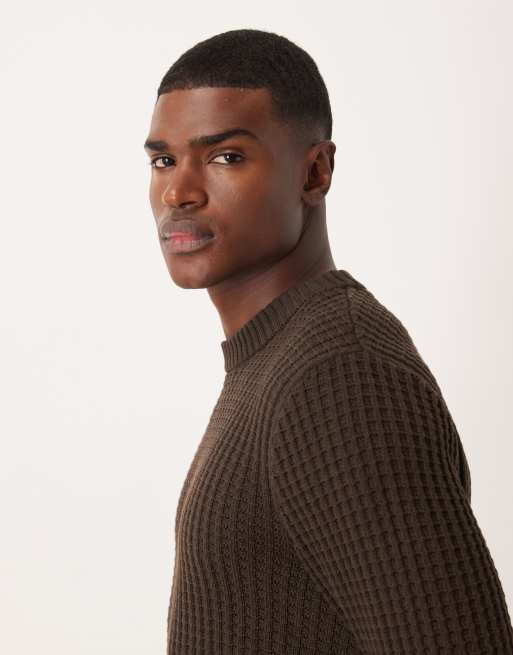 Selected - Pull coupe carrée en maille - Marron, 3 de 5