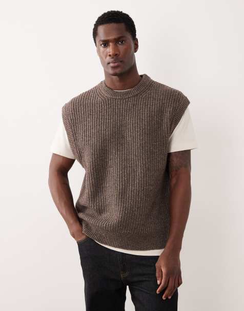 Selected - Pull sans manches en maille - Marron - view 1