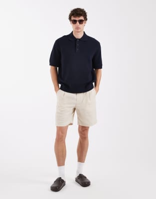 Selected Pure Linen Shorts In White