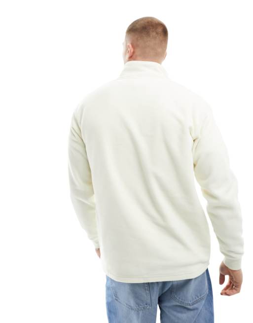 Selected - Råhvid sweatshirt med halv lynlås i fleece, 4 af 4