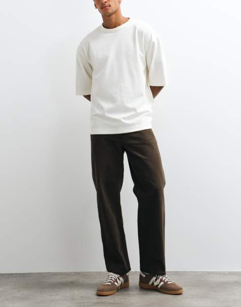 Selected - Ray - Losvallende jeans in bruin - view 1