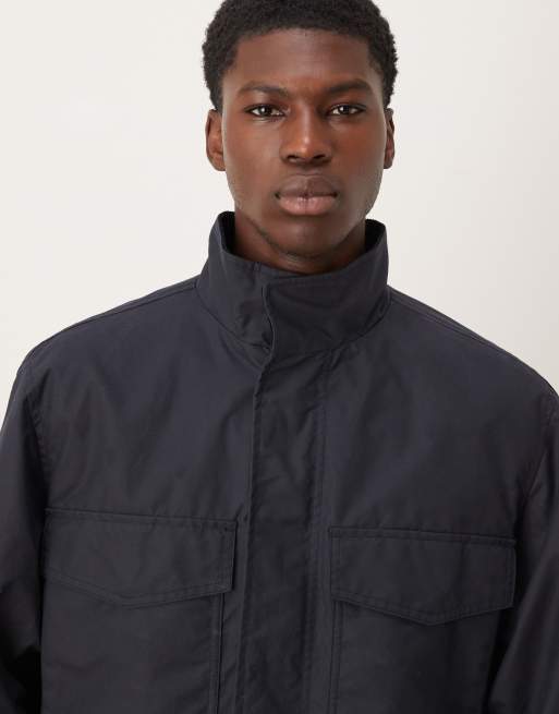 Selected - Recht gewaxt jack van 100% katoen in marineblauw, 5 van 5