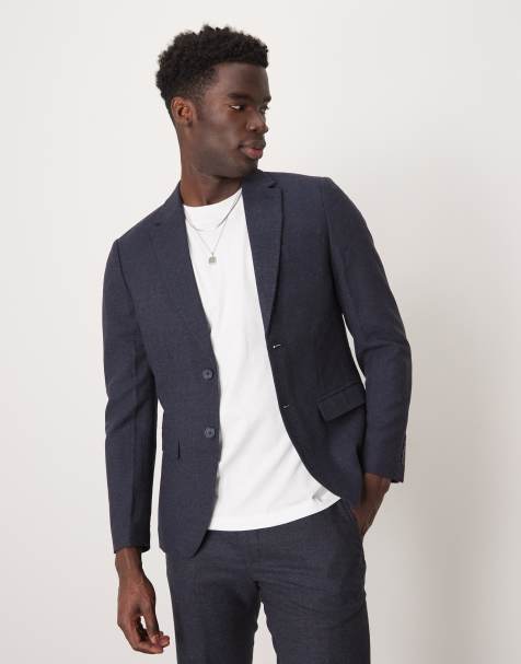 Selected - Reed - Blazer van wolmix in marineblauw - view 1