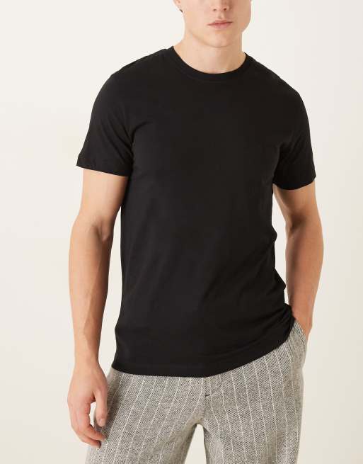 Selected regular fit 5 pack T-shirts in black & white, 2 of 5