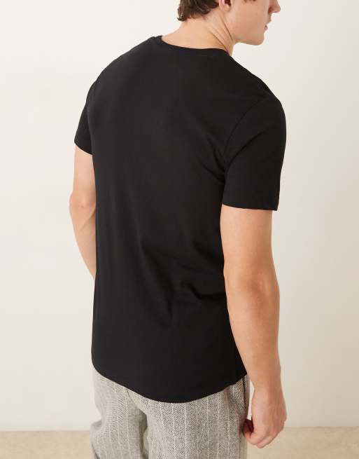 Selected regular fit 5 pack T-shirts in black & white, 4 of 5